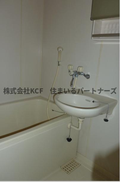 洗面設備　ゆったりとスペースのある洗面所 外はこのようになっています
