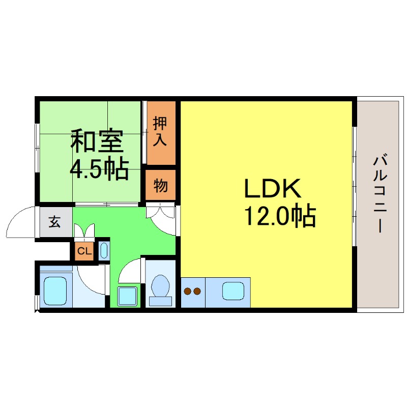 地下鉄東山線 亀島駅 徒歩5分 14階建 築47年の間取り写真
