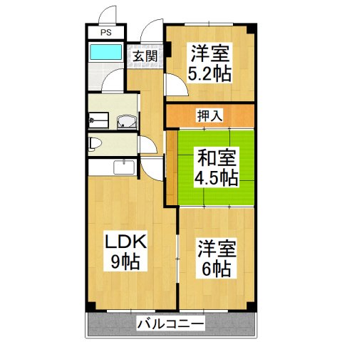三日市グリーンハイツの間取り写真