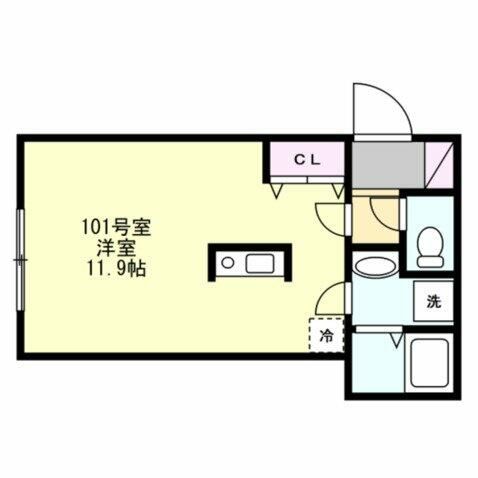 ベイルーム上町屋A棟の間取り写真