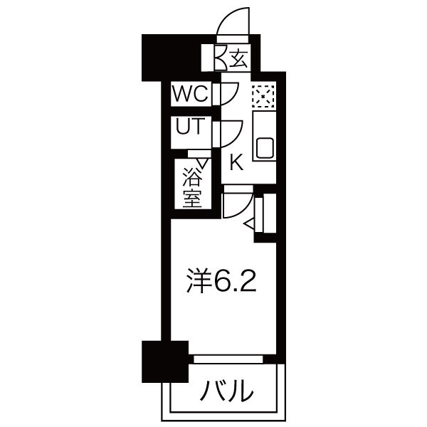 地下鉄東山線 今池駅 徒歩5分 15階建 築3年の間取り写真