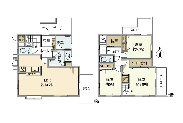 石神井戸建の間取り写真