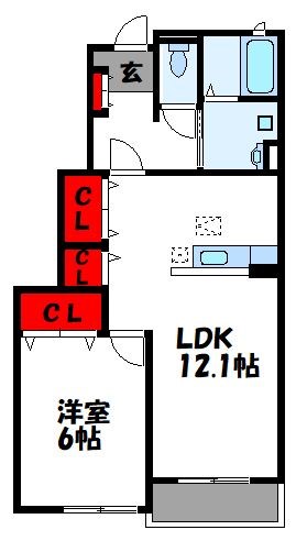 エルンテ原町B棟の間取り写真