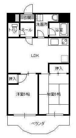 東広島市西条町西条のマンションの間取り