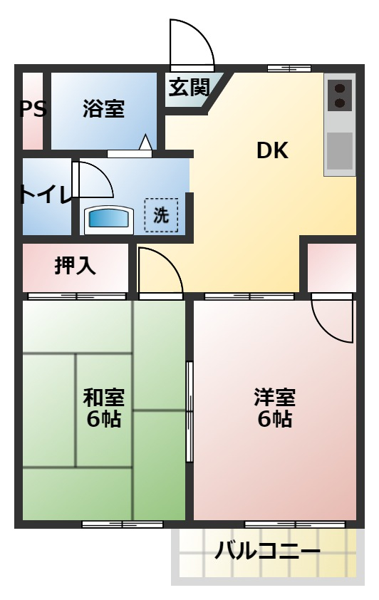 太田市由良町のアパートの間取り