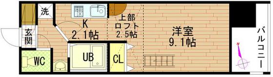 グラビスコート紙屋町の間取り