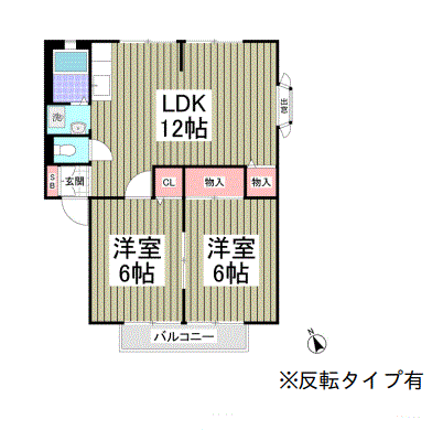 サンヴィレッジ木村　Fの間取り