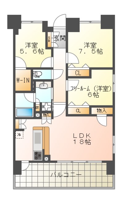 【ワコーレ姫路城巽ガーデンズの間取り】