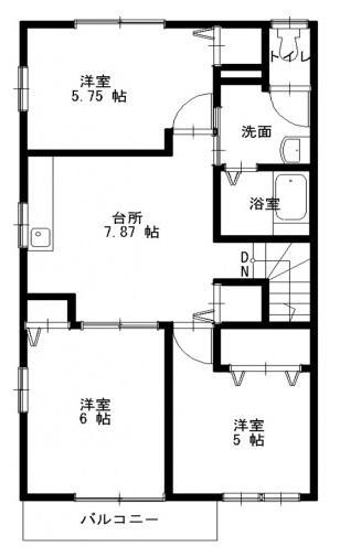 東広島市西大沢のアパートの間取り