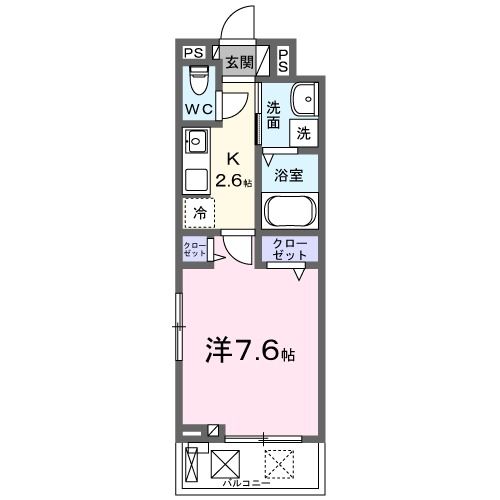 土浦市滝田のアパートの間取り