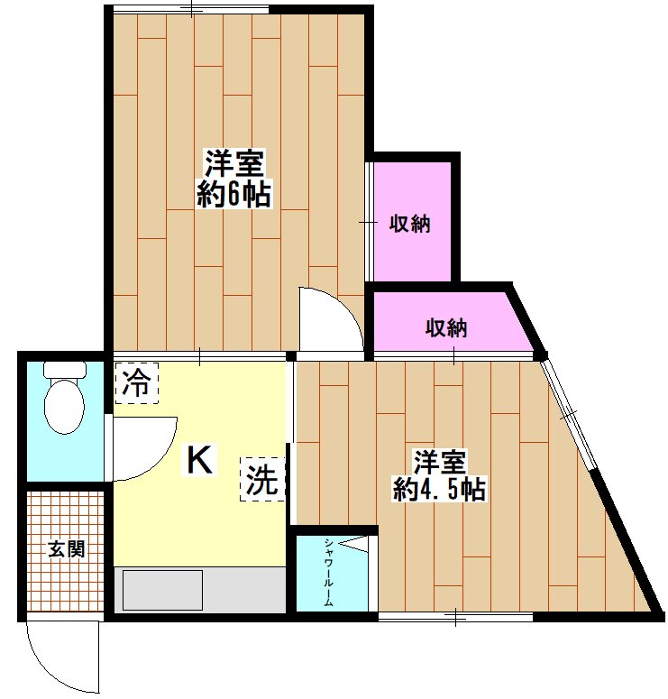 【カトレア荘の間取り】