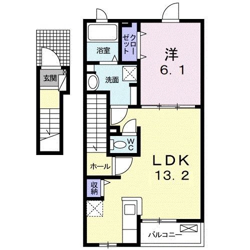 南相馬市鹿島区西町のアパートの間取り