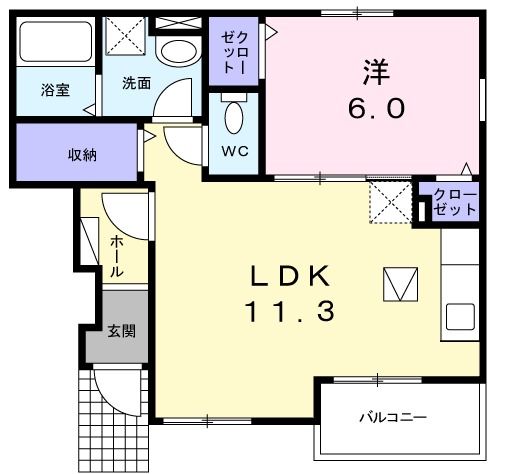 茨城県高萩市大字島名（アパート）の賃貸物件の間取り