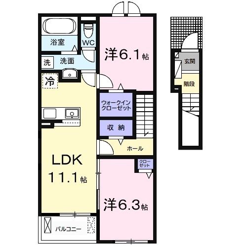 富津市青木のアパートの間取り