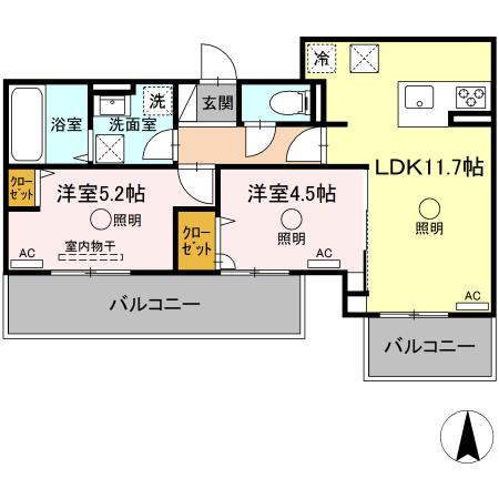 ルピナスシーサイド　E棟の間取り