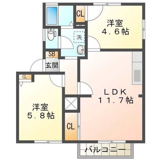 テクノハイツ藤　Ｃの間取り