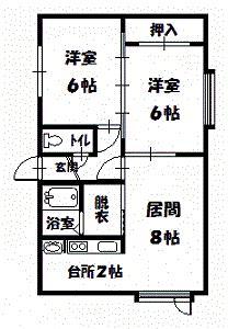 豊岡６．４オリーブハウスの間取り