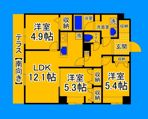 堺市堺区向陵中町のマンションの間取り