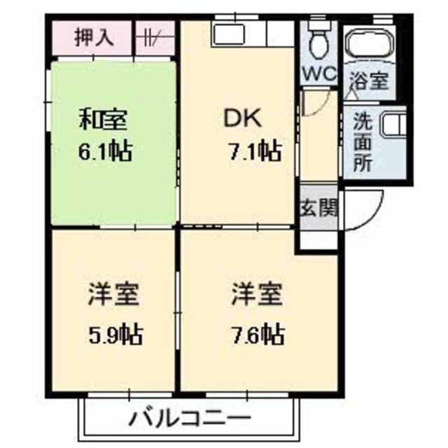 福山市新市町大字相方のアパートの間取り