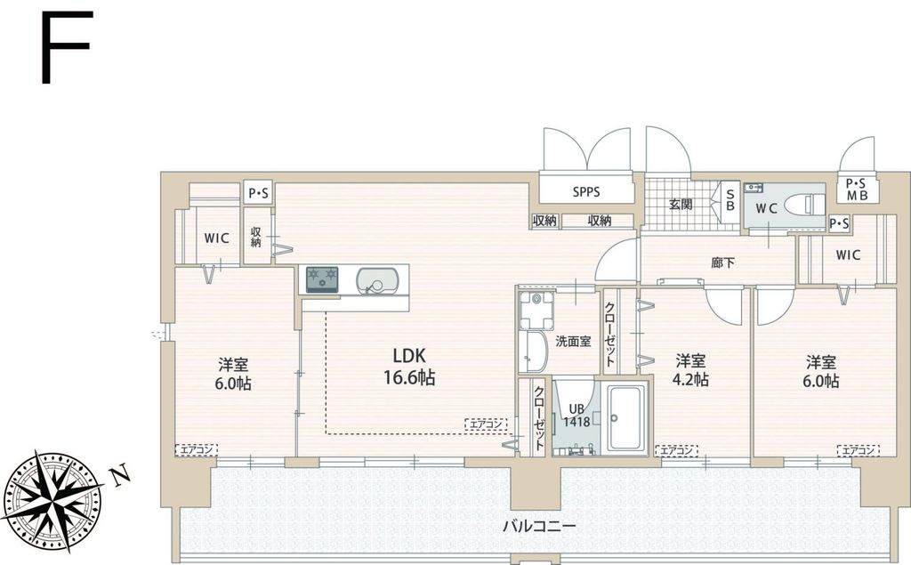 福岡市東区箱崎ふ頭のマンションの間取り