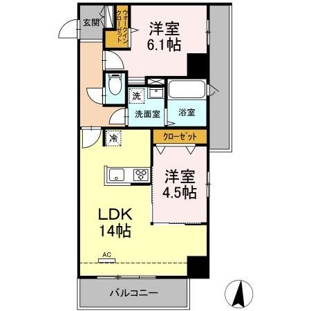 【川崎市高津区上作延のマンションの間取り】