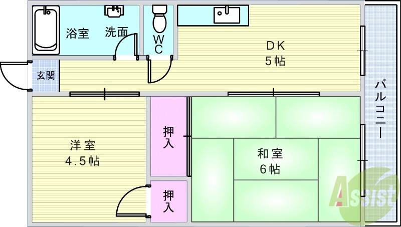 若竹マンションの間取り