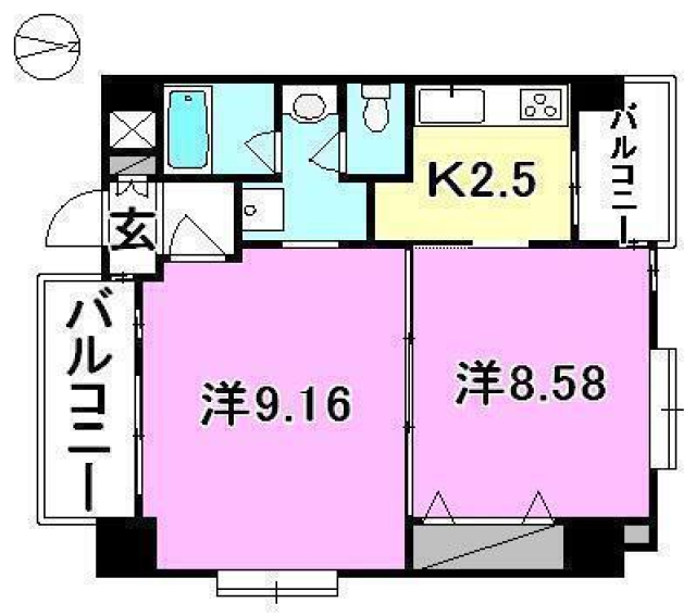 ウインドパレス歩行町の間取り