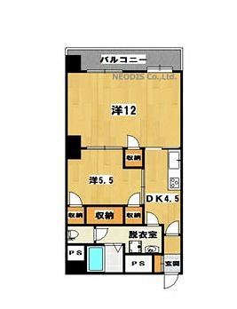 北九州市小倉北区砂津のマンションの間取り