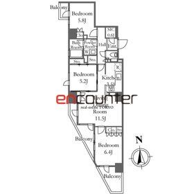 【新宿区原町のマンションの間取り】