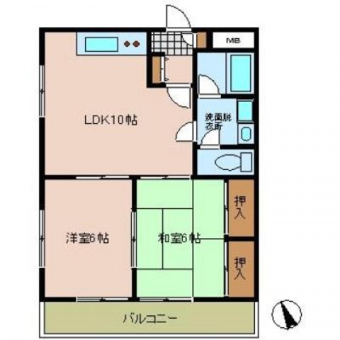 広島市西区南観音のマンションの間取り