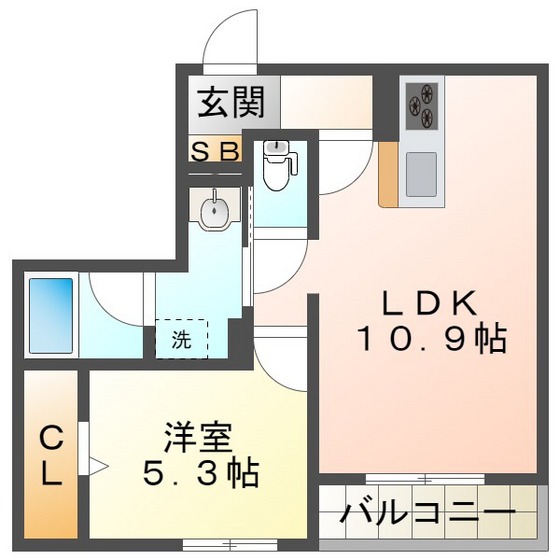 シャーメゾン　栄町の間取り