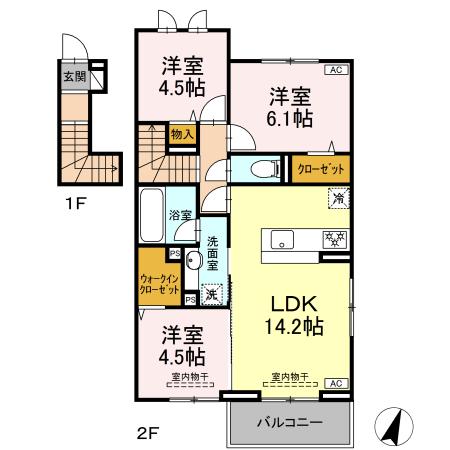 仮）D-ROOM　高柳の間取り