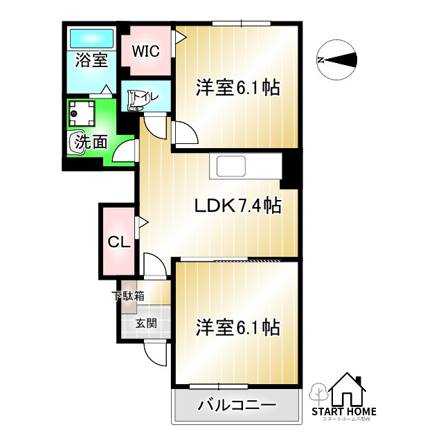 グラースＡの間取り