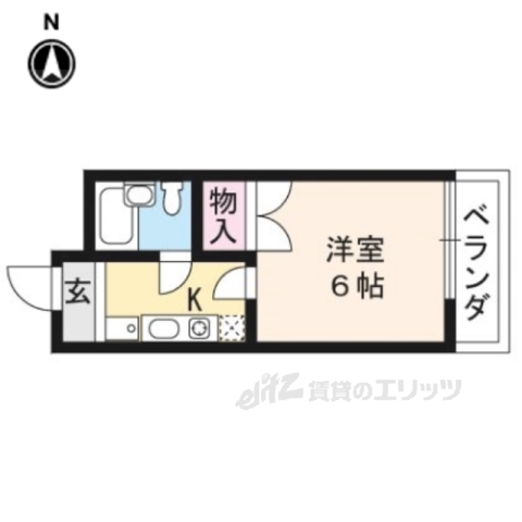 京都市北区紫竹西南町のマンションの間取り