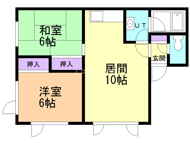 札幌市西区八軒二条東のアパートの間取り