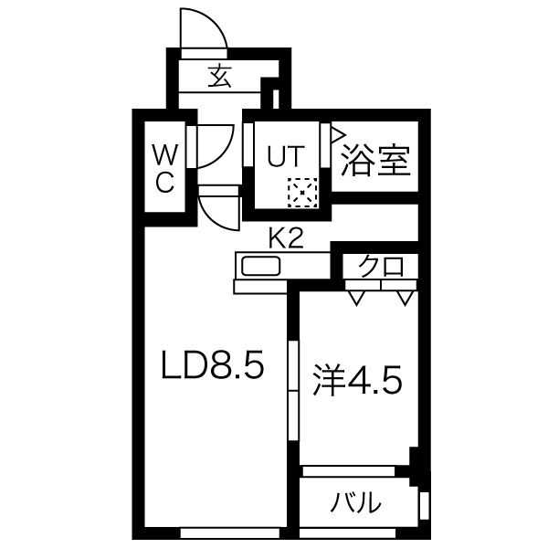 札幌市北区北三十一条西のマンションの間取り