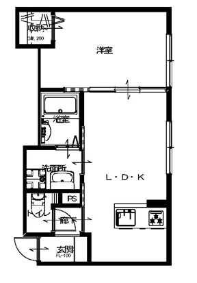 倉敷市玉島乙島のアパートの間取り