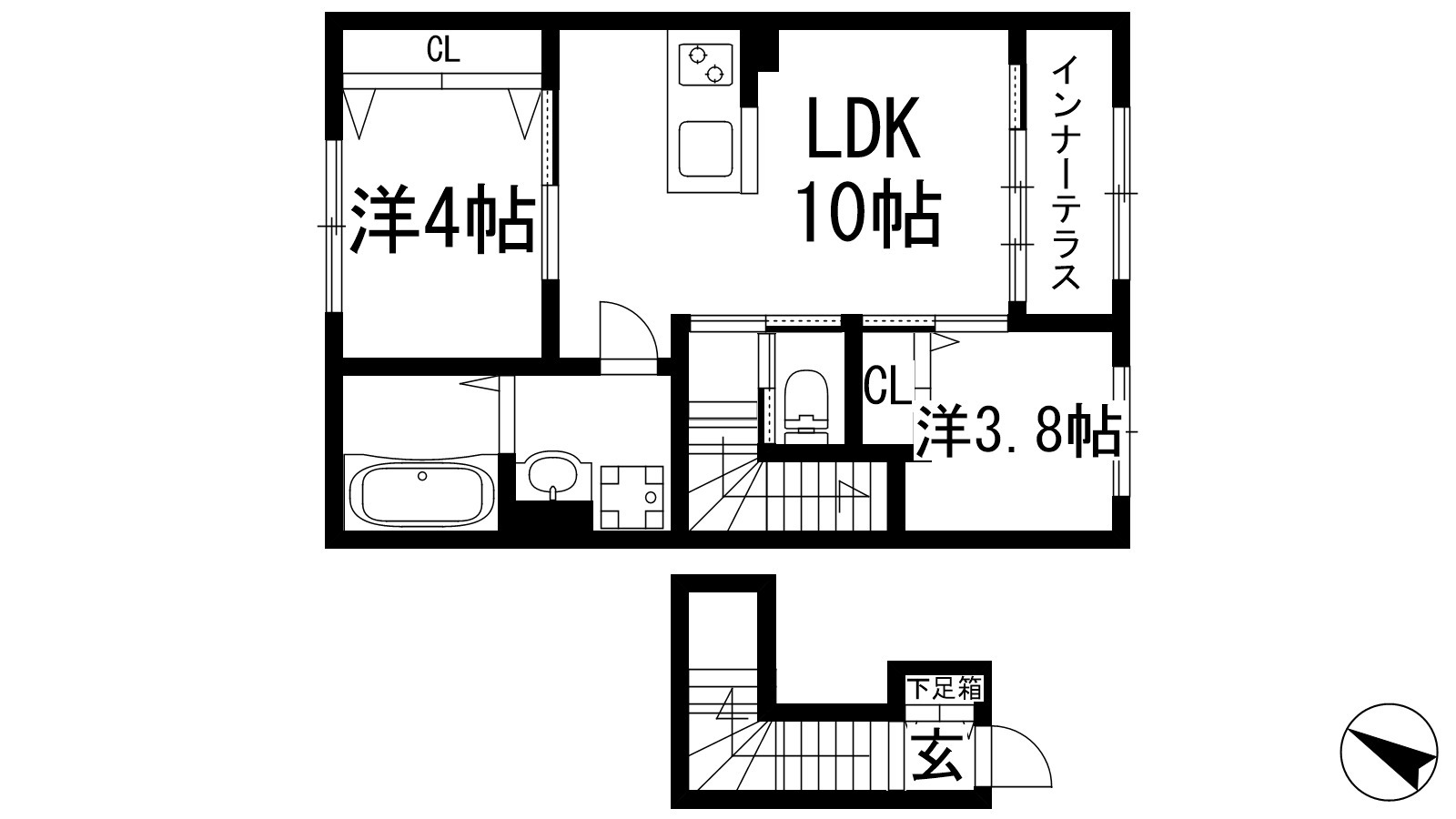 仮）宝塚市山本南1丁目新築アパートの間取り