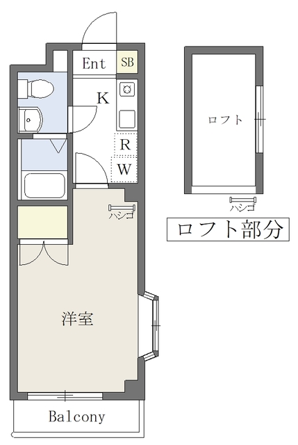 松山市桑原のアパートの間取り