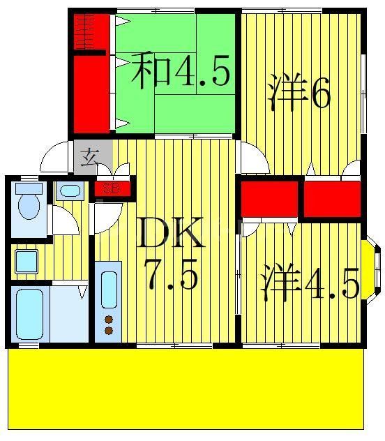 柏市新富町のアパートの間取り