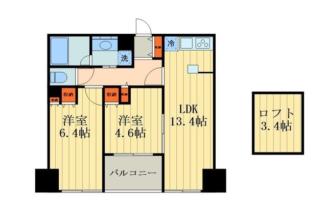 さいたま市大宮区仲町のマンションの間取り