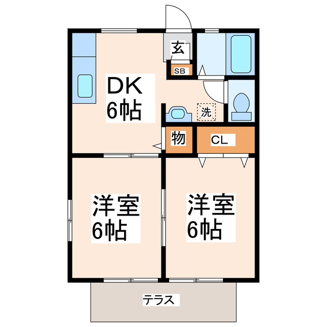 合志市須屋のアパートの間取り