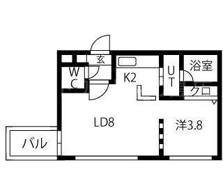 札幌市豊平区豊平五条のマンションの間取り