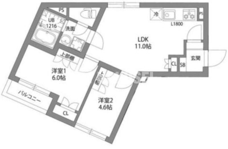 目黒区南のマンションの間取り