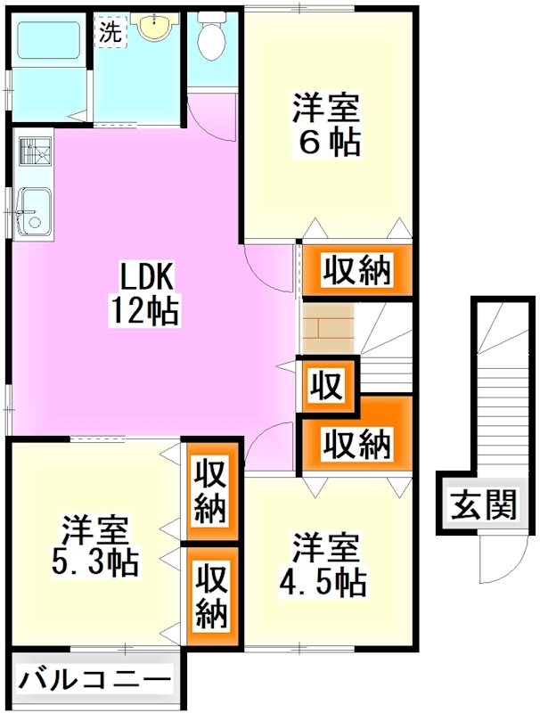 KMハイツVIII　Ｅ棟の間取り