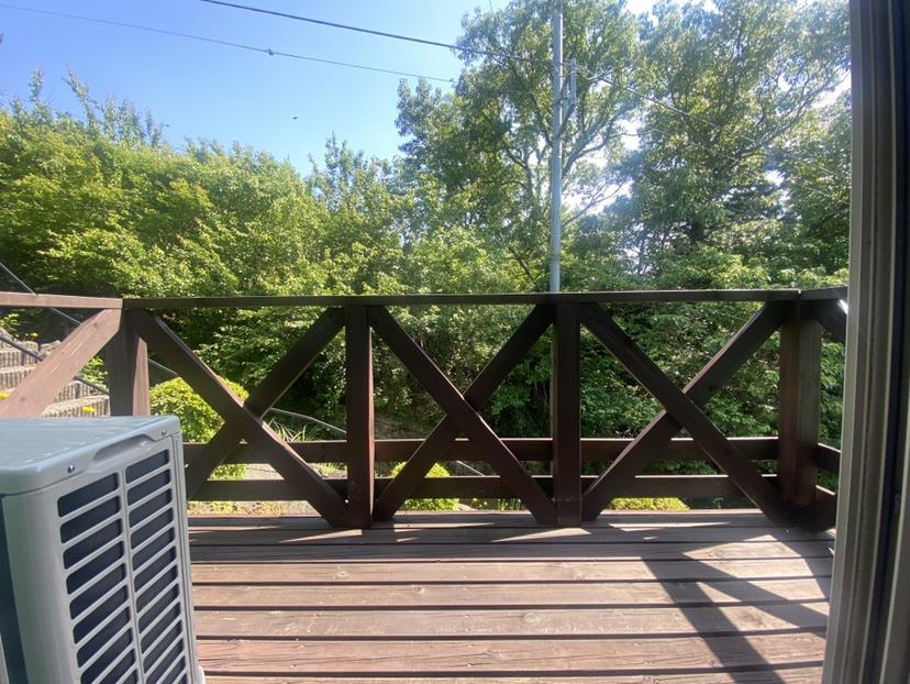 バルコニー　珍しいウッドデッキ付です♪