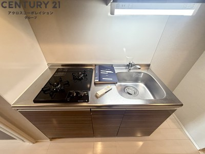 キッチン　2口ガスコンロ付きのシステムキッチン☆