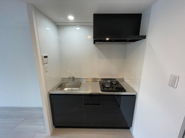 キッチン　２口ガスコンロ付きのキッチン