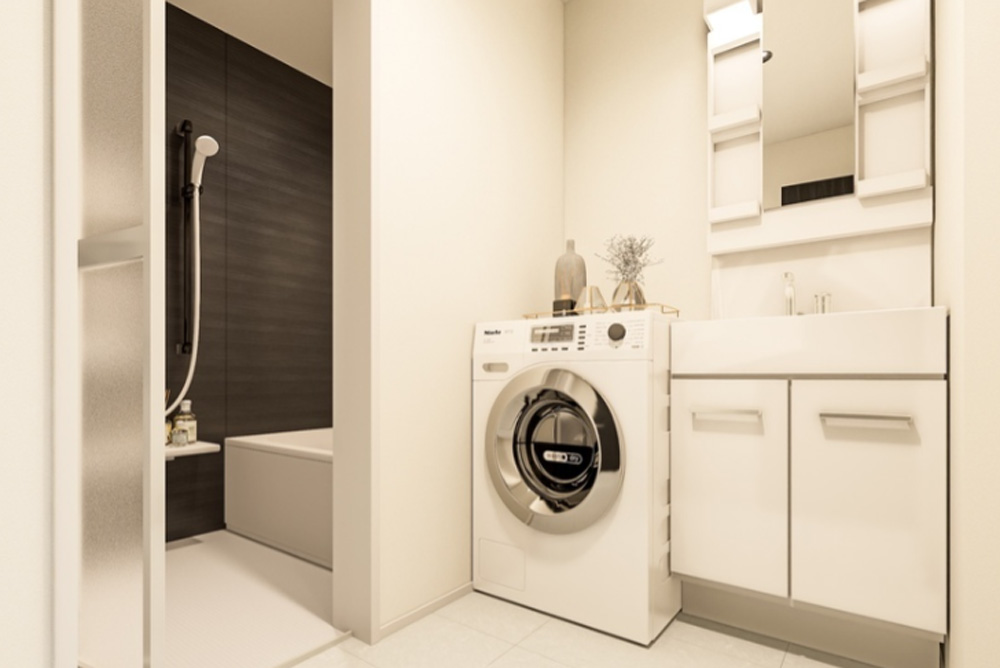 バス・シャワールーム　洗面所、イメージパースとなります※家具家電はついておりません