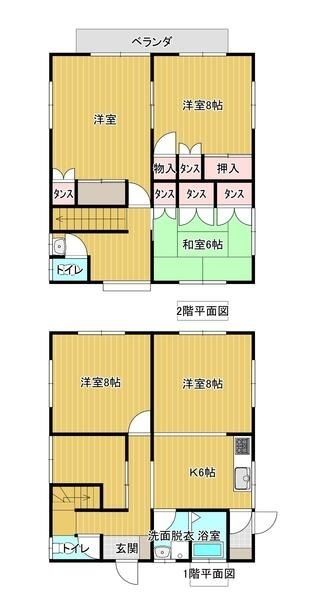 安中4丁目下ノ堀貸家の間取り写真